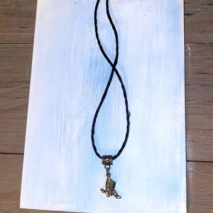 Boot with spur pendant necklace